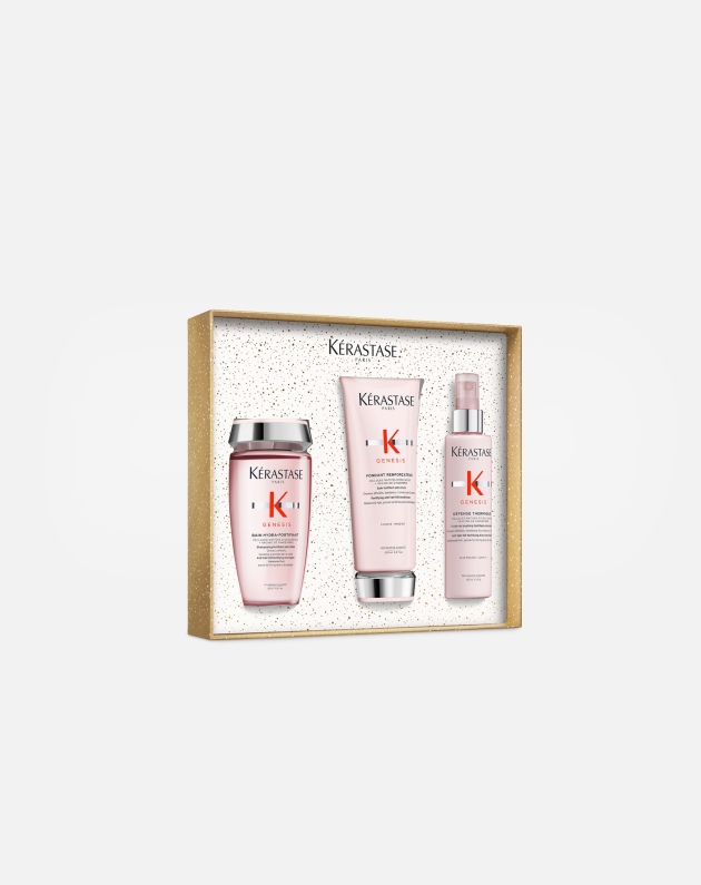 Cofanetto Kerastase Genesis Con Shampoo, Balsamo E Termoprotettore Rinforzante per Capelli Deboli